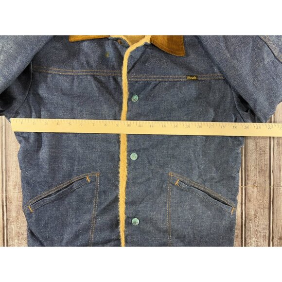 Wrangler Western Deadstock Corduroy Collar lined Denim Jacket SZ 38/ M New VTG 7 - Picture 5 of 8